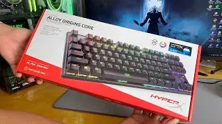 (Unboxing) Teclado GAMER com RGB Custo benefício?! HyperX Alloy Origins, Switch Blue o MELHOR!
