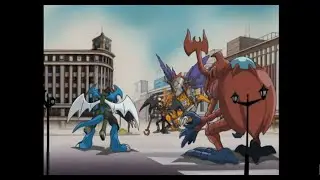 digimon adventure 02 - Skullsatamon vs Imperialdramon and  MetalGreymon and MegaKabuterimon