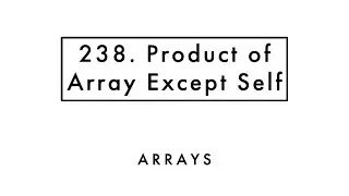 Product of Array Except Self | Arrays | Prefix-product | Suffix-product