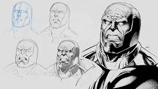 How to Draw and Ink Darkseid Step by Step Video