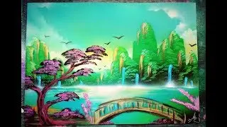 Oriental Landscape Tutorial Spray Painting Art - Sacha Walker ITA 2018