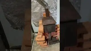 Печ на отработке в гараже из сендвич панелей