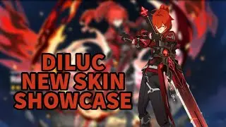 Diluc Red Dead of Night Skin Showcase vs Childe - Genshin Impact