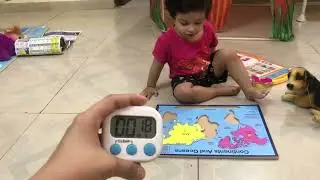 Seven #continents & #oceans identified by 20 months old #kid// learning Activities to engage kids