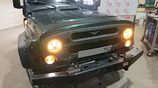 Светодиодные фары на УАЗ Хантер