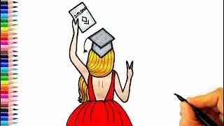 Mezuniyet Resmi Çizimi 🎓 Mezun Olan Kız Resmi - Drawing Graduation - How To Draw A Graduate