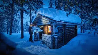 Snow STORM Cabin Life | Lapland | Solo Camp | Finland