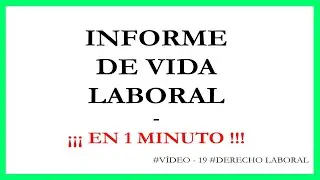 INFORME DE VIDA LABORAL ¡¡¡EN 1 MINUTO!!!