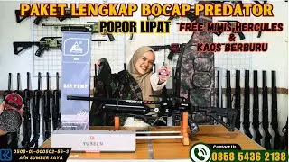 HARGA PAKET KOMPLIT SENAPAN PCP BOCAP PREDATOR 500CC POPOR LIPAT FREE MIMIS HERCULES & KAOS BERBURU