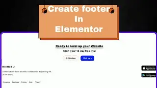 Create Footer in Elementor plugin