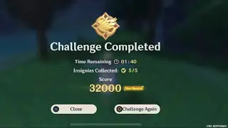 GENSHIN IMPACT Gliding Challenge Day 7 Leap of Faith 32000 Bronze Silver Gold Insignia clear!