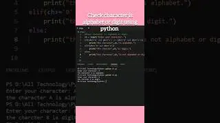 python program to check character is alphabet, digit or special character 