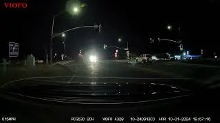 VIOFO A329 Rear Camera Raw Nighttime 2K 30 FPS Footage - 10/01/2024