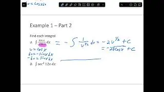 MATH1122 Section 13.3 - Integration of Trigonometric Functions