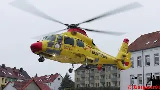 [HD] NHC02, AS365  Rescue Helicopter departure at Hospital