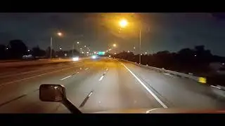 Driving a semi into Miami on the Florida Turnpike.