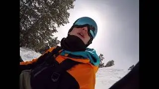 Jackson Hole WY Snowboarding Part 2 From the Top Of The Mountain Through Back Country