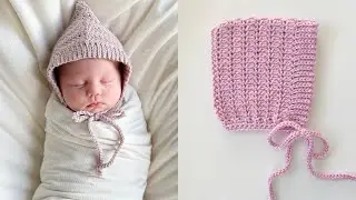 How to Crochet the Baby Cluster Stitch Bonnet
