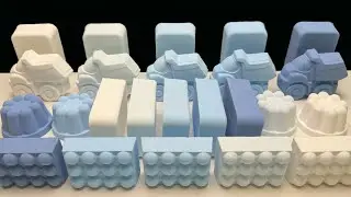 ASMR baking soda shades of blue from dark to light