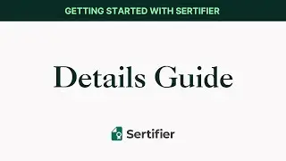 Sertifier | How to Create Credential Details