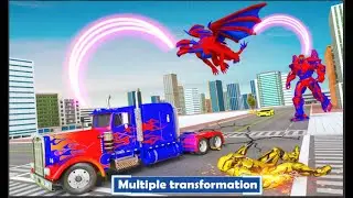 Flying Dragon Transport Truck Transform Robot Game RoundPeople Studios Gameplay
