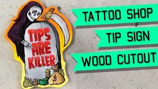 Tattoo Shop Tip Sign || Grim Reaper Painting