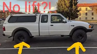 How BIG OF TIRES can you fit with NO LIFT | Ford Ranger