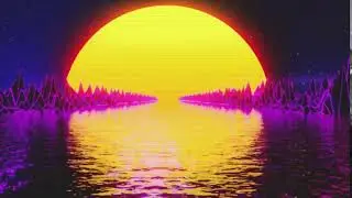 Synthwave Sea VJ Loop Stock Video/Animated Background