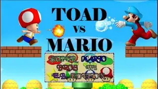 Toad Vs Mario in New Super Mario Bros. Wii HellBoy Edition.