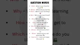 10 Question Words in English with Examples ❓ | Speak English Fluently! 🗣️