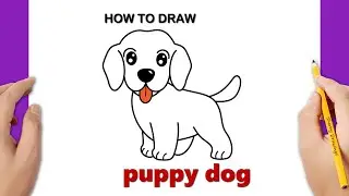How to Draw a Puppy Easy | Sherry Drawings