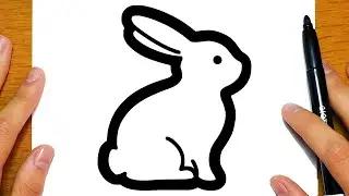 CÓMO DIBUJAR UN SIMPÁTICO CONEJO PARA PASCUA | Dibujos para dibujar