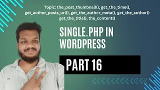 single.php in wordpress | WordPress Theme Development Course
