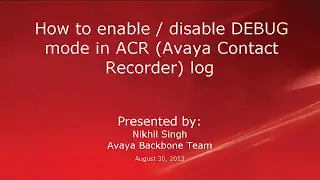 How to enable disable DEBUG mode in ACR log