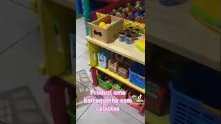 Fiz uma barraquinha com caixote de feira. #brinquedoreciclavel #barraquinhadefeira #caixotedefeira