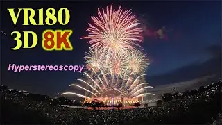 [ Hyperstereoscopy 3D VR180 ] 葛飾納涼花火大会 2024 超立体3D Fireworks video at Katsuhika,Tokyo (Short Ver.)