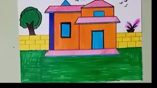 How to draw a house drawing step by step drawing #drawingforkids and toddlers