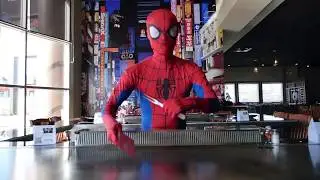 OMO Hired Spiderman as a teppanyaki chef!