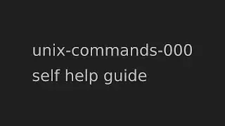 unix commands 000 - self help guide