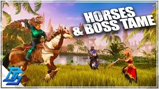 GETTING A HORSE AND TAMING A BOSS...WAIT ITS INSIDE!! - Conan Exiles Gameplay (2022) - Part 4