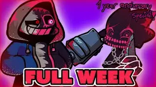 (EPILEPSY WARNING) FRIDAY NIGHT FUNKIN' mod Savage RECORRUPTED PICO vs Murder Sans FULL WEEK!