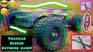 “Heated!” Traxxas Sledge MOST EXTREME BASH EVER! (Testing M2C Outer Driveshafts) (RIP Castle Motor)