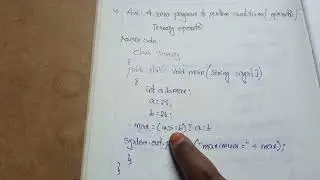Java program to perform conditional / ternary operatiors
