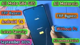 All Moto G84 G85 FRP Bypass New Security OCT 2024 Without Pc || All Moto FRP Bypass Android 14 2024