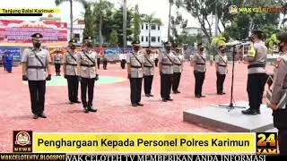 Pimpin Upacara, Kapolres Karimun Berikan Penghargaan kepada Personel yang berprestasi Dan Masyarakat