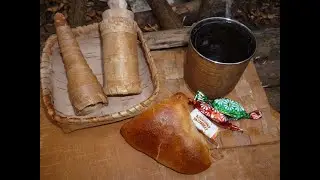 Как сделать берестяной туесок в лесу,своими руками.