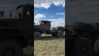 Урал в сцепке с культиватором