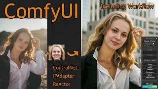 ComfyUI img2img ControlNet IPAdapter ReActor Face Swap workflow  