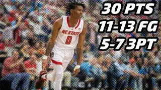 Terquavion Smith vs Virginia Tech 3.8.23 | 30 pts (11-13 FG, 5-7 3pt, 3-5 FT), 8 Reb, 3 Ast 1Stl 1TO