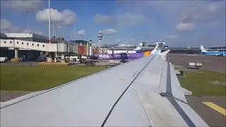 Bulgaria Air A320 taxi, takeoff with PTU sounds